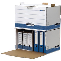 CAISSE D'ARCHIVES BANKERS BOX, BLANC/BLEU - LOT DE 5