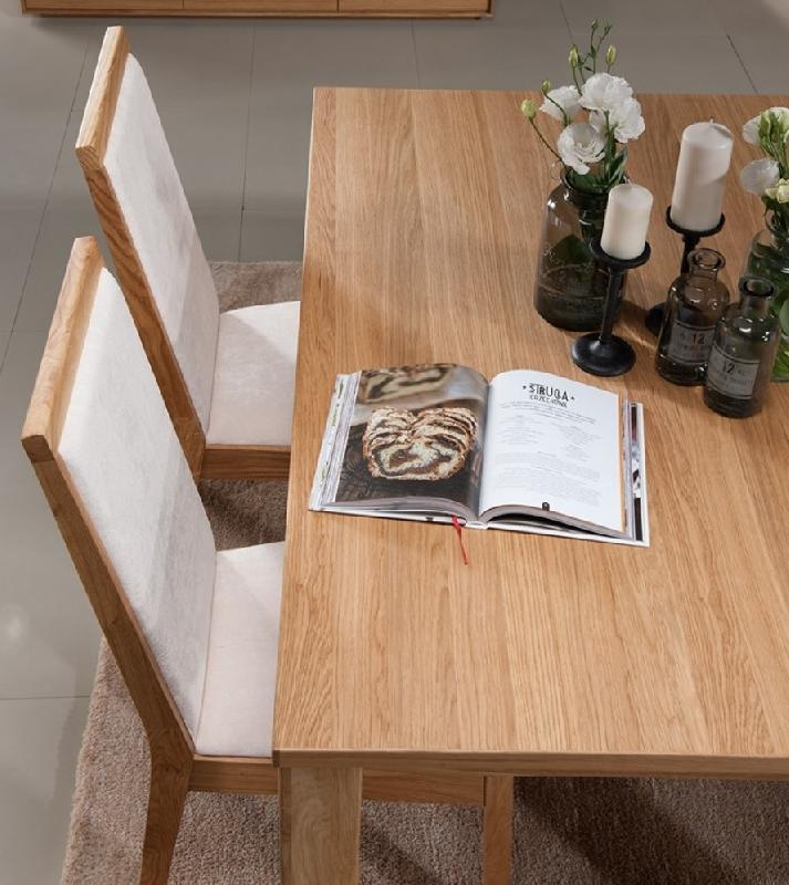 Chaise de table en chêne massif et assise en tissu collection porto_0