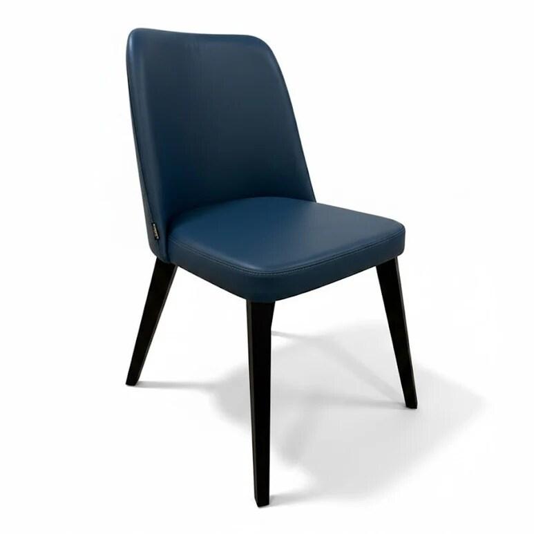 Chaise Exen pour restaurant en similicuir - Bleu - bleu Bois manufacturé 3701645700382_0