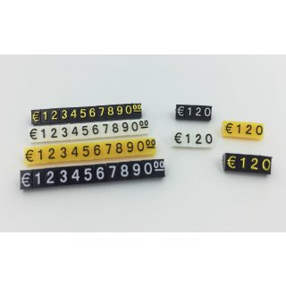 CHIFFRES PRIX POUR VITRINES - MODULABLES - 120 CUBES - 5 MM