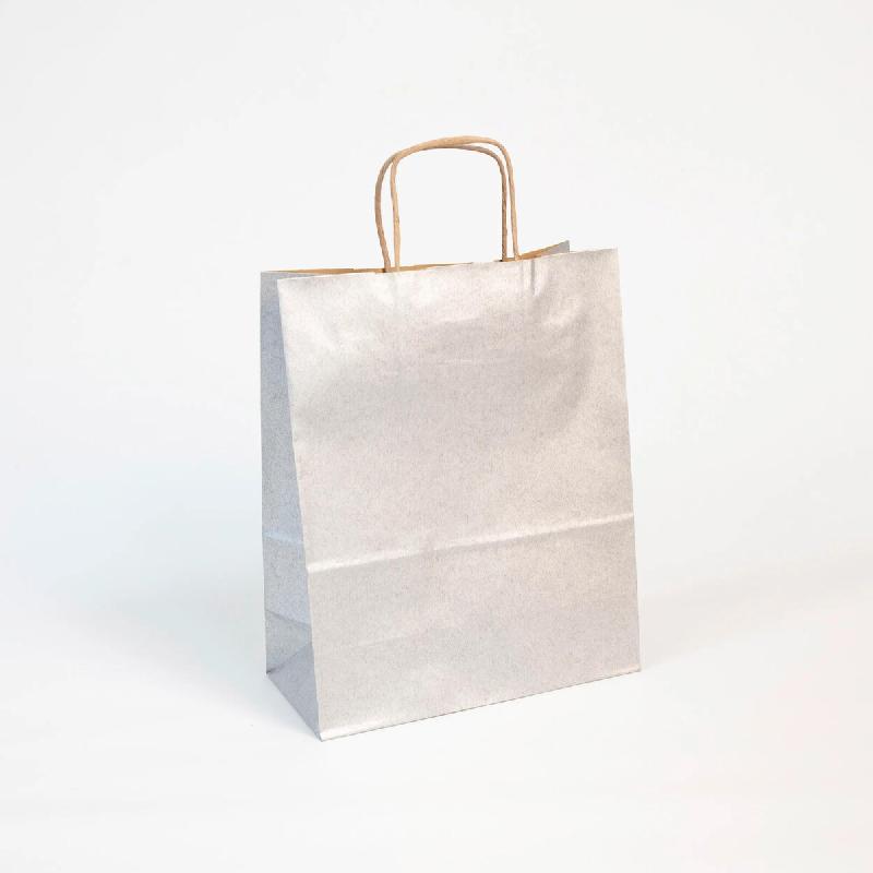 Clairefontaine 25 sacs cadeaux 220x100x270, kraft lisse 100 g/m², coloris argent - argenté 395711C_0