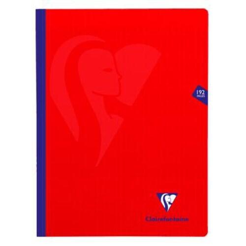 Clairefontaine Lot de 5 Cahier Mimesys 24x32, 192p./96 feuilles 90 g/m² brochées, coloris rouge, Séyès - 3329683393412_0