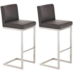 CLP Ensemble de 2 tabourets de bar Paros en similicuir Marron - marron polyester 317283_0