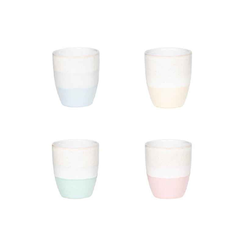 Coffret de 4 gobelets Aqua 16 cl -  16.00 cl Multicolore Rond Grès Table Passion 7.00x7.00 cm - multicolore Grès 3106232283079_0