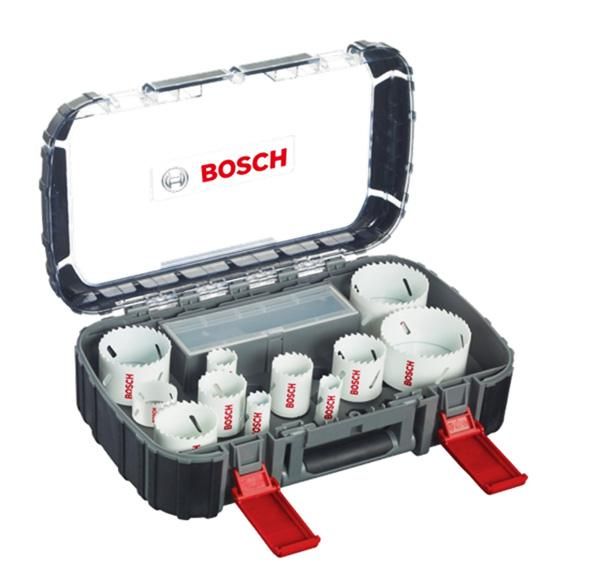 COFFRET PROGRESSOR 14 PIÈCES BOSCH 11 SCIES-TRÉPANS + ADAPTATEUR + 2 FORETS DE CENTRAGE HSS-G - 2608580879