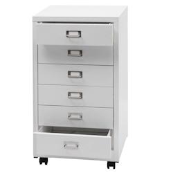 Décoshop26 - Caisson à tiroirs armoire de bureau 75 x 40 x 41 cm 6 tiroirs métal blanc 04_0008272 - blanc 3000262516032_0