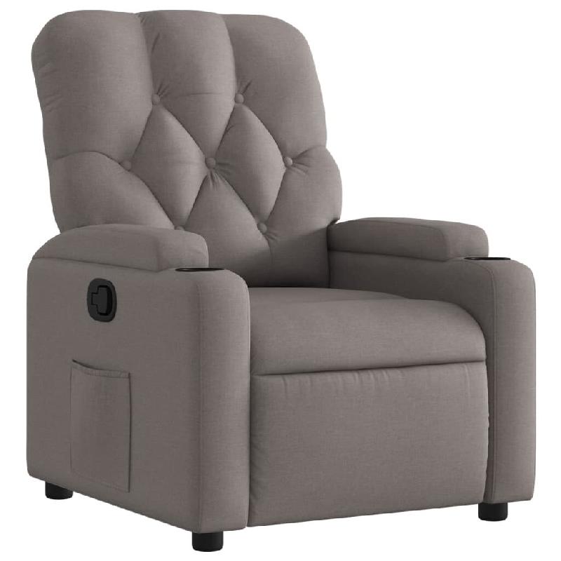 Fauteuil inclinable Taupe Tissu Modèle Elvoriax - 372487_0