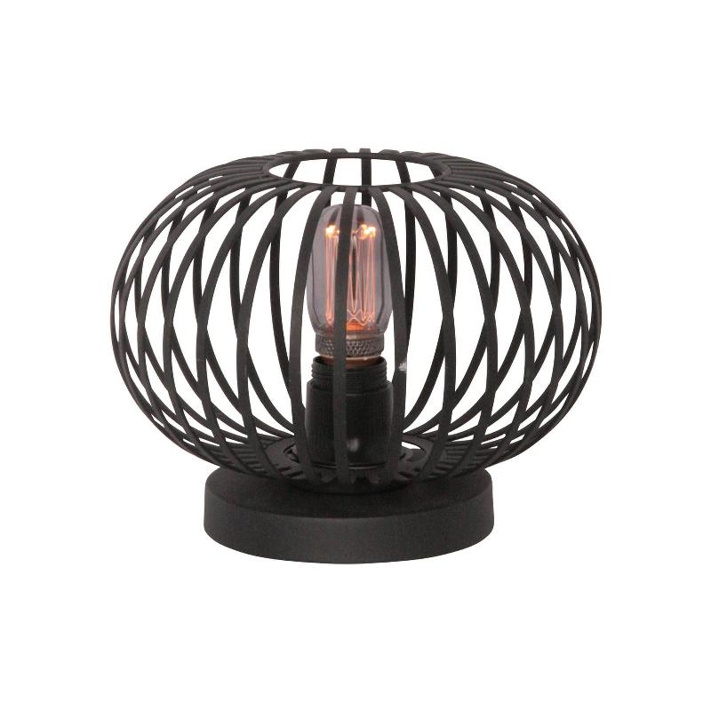 FREELIGHT LAMPE DE TABLE AGLIO, Ø 25 CM, NOIR, MÉTAL