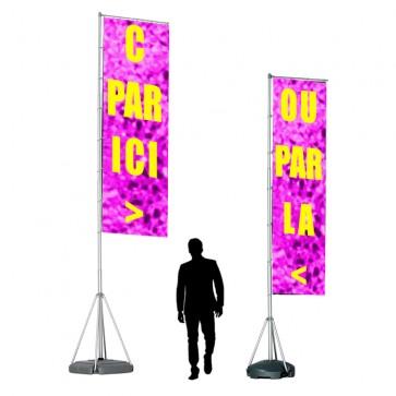 Giant Flag - Porte-drapeau grand format transportable avec mât télescopique et drapeau imprimé_0