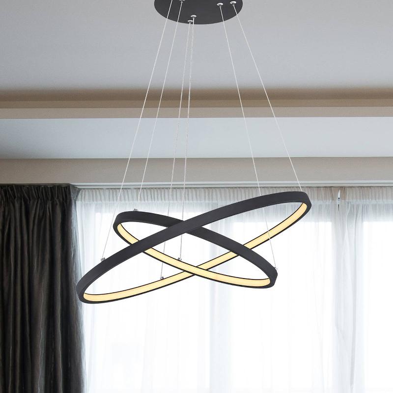 GLOBO SUSPENSION LED RALPH, 2 LAMPES, NOIRE