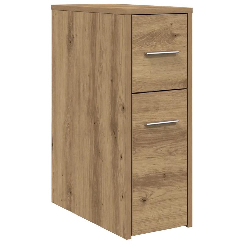 Helloshop26 - Armoire de salle de bain étroite avec roulettes 22 x 44 x 61.5 cm rangement pratique style classique en bois 02_0050654 - métal 300023_0