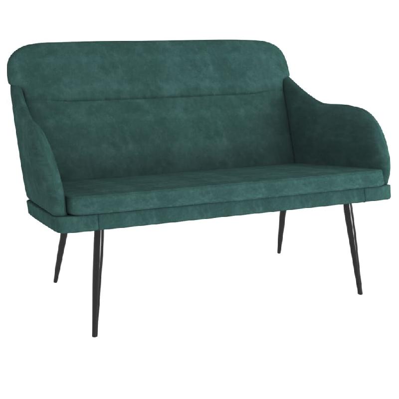 Helloshop26 - Banc banquette vert foncé 110 x 76 x 80 cm velours 02_0010630 - vert métal 3000585182723_0