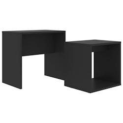 Helloshop26 - Ensemble de table basse 48 x 30 x 45 cm bois d'ingénierie noir 02_0042104 - 3000213665765_0