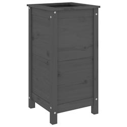 Helloshop26 - Jardinière bac lit surélevé plantes fleurs terrasse jardin 40 x 40 x 78 cm bois massif de pin gris 02_0037580 - 3000217783854_0