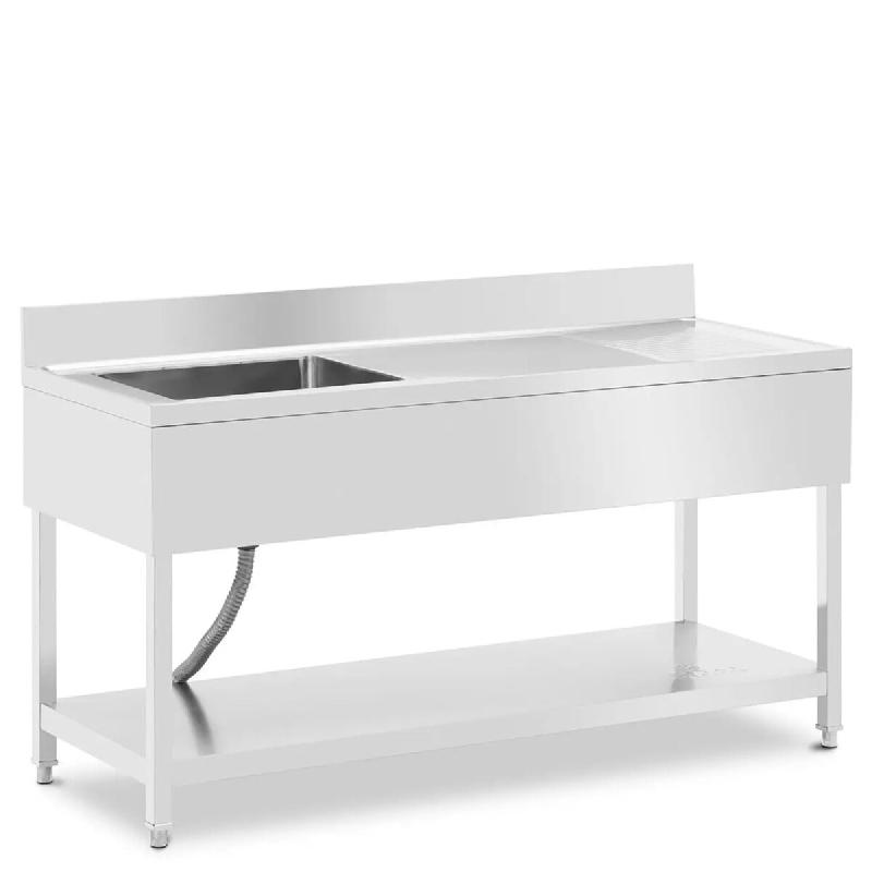 Helloshop26 - Plonge inox professionnel 1 évier 160 x 60 x 97 cm acier inoxydable argenté 14_0009562 - 3000221700656_0