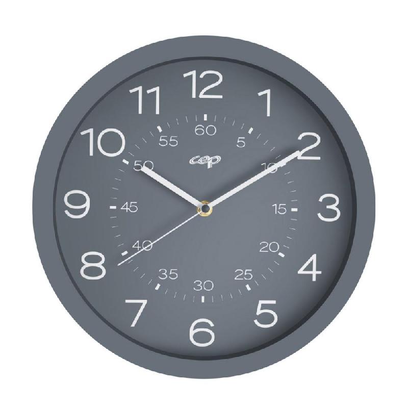 HORLOGE ANALOGIQUE MAGNETIQUE MURALE - CEP MINERAL - SILENCIEUSE A QUARTZ - DIAMETRE 30 CM - GRIS