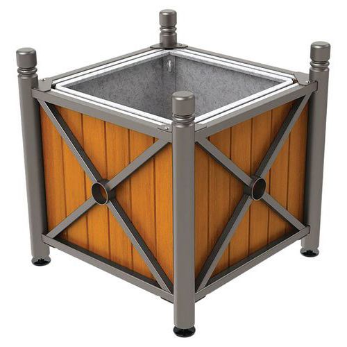 JARDINIÈRE AC/BOIS PROVINCE CITY 80X80 BAC CHÊN/GRIS PROCITY - PROCITY