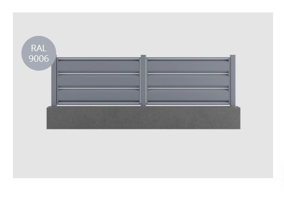 Kasset - Clôture en aluminium Kostum - Design industriel - Hauteur 1255 mm_0