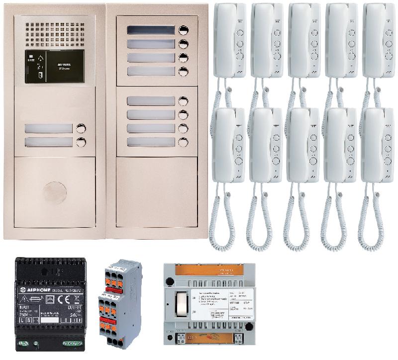 Kit audio préprogrammé 10BP - 10 combinés - alimentation - référence GTBA10E_0