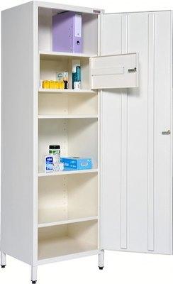 ARMOIRE À PHARMACIE 1 PORTE ET 1 COFFRE À TOXIQUE - MANUTAN COLLECTIVITÉS