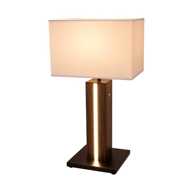 BRITOP LAMPE À POSER ELEGANCE, DIM, PLACAGE NOYER, BLANC