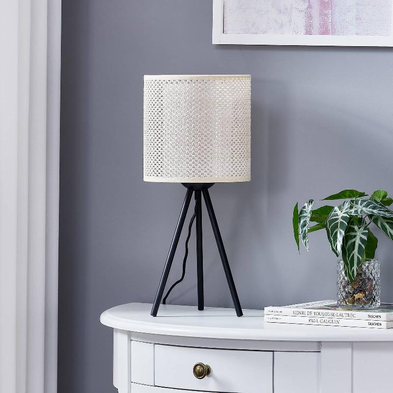LINDBY LAMPE À POSER SOULA, Ø 20 CM, BEIGE, PLASTIQUE, E27