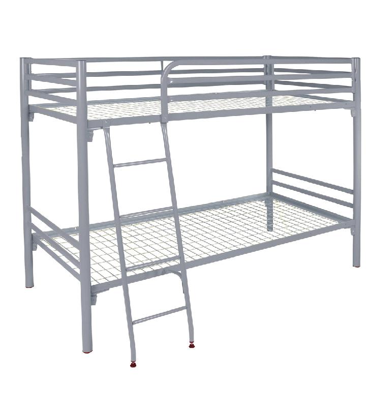 LIT SUPERPOSÉ MÉTAL ALBA 90X200 SOMMIER TREILLIS COLORIS RAL 9006 ALU - MANUTAN COLLECTIVITÉS