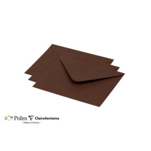 LOT DE 2 - PAQUET DE 20 ENVELOPPES POLLEN 125X138MM 120G/M² - CACAO