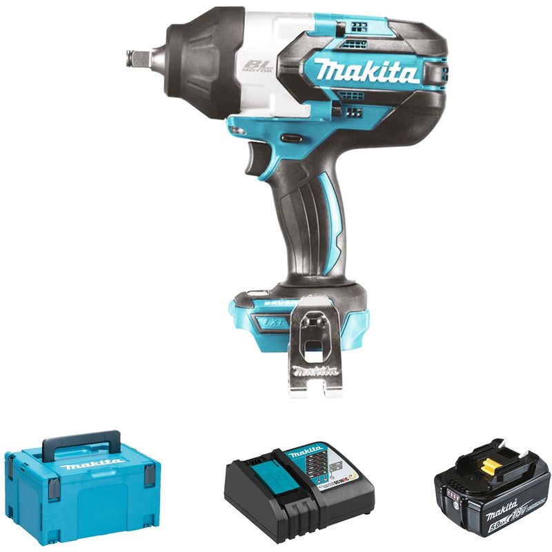 MAKITA - BOULONNEUSE À CHOCS 18 V LI-ION 1000 NM - 2 BATTERIES 5.0AH 18V, CHARGEUR, COFFRET MAKPAC - DTW1002RTJ