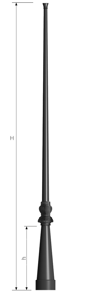 Mât d'éclairage public cylindro-conique artistica / hauteur 3.5 - 6 m / en acier galvanisé_0