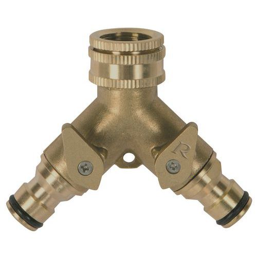 NEZ DE ROBINET LAITON 3/4-1/2 2 SORTIES RAPIDES VANNES AR - RIBIMEX