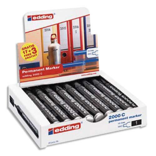 PACK ECO DE 17 + 3 MARQUEURS PERMANENTS EDDING - NOIR