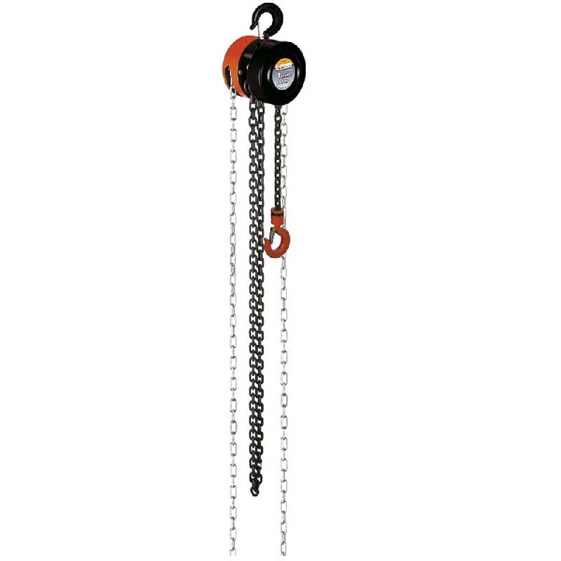 Palan à chaîne 1 tonne PRPC1T - robuste, anticorrosion, avec crochets pivotants 360°_0