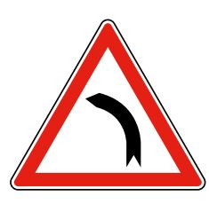 Panneau routier Type A1b - Virage à gauche - Signalisation de danger conforme_0