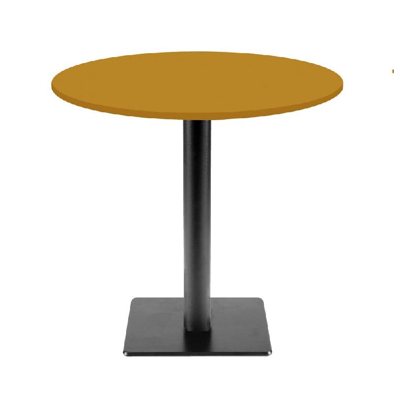 RestooTab - Table Milan T Ø70cm ocre maggese - marron fonte TB-MIT-R70M-MAGG_0
