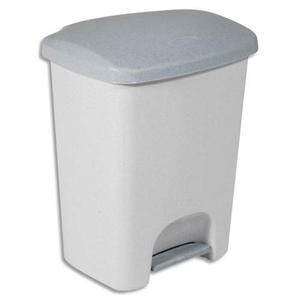 Rubbermaid collecteur Luna à pédale gris - poubelle en plastique 25L - Dim. L36,5 x H46,2 x P29,5 cm_0