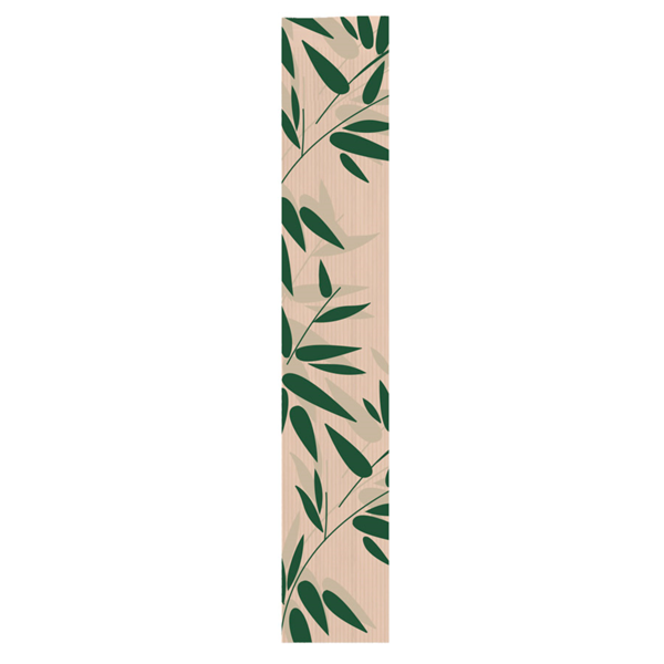 SACHET BOULANGERIE 32G/M² 12X7X66CM KRAFT NATUREL MOTIFS FEUILLES VERTES - LOT DE 100 - AZ BOUTIQUE - FEEL GREEN