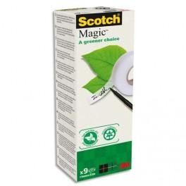 SCOTCH BOITE DE 9 RUBANS SCOTCH MAGIC BAGUE CARTON RECYCLÉ, 19MMX33M