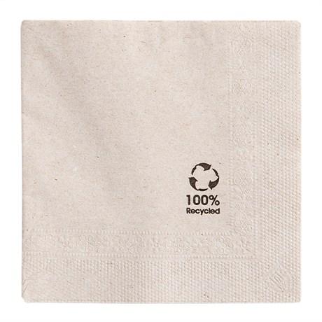 SERVIETTE ECOLABEL 2 PLIS 18 G/M² 20X20 CM TISSU OUATE RECYCLÉ NATUREL (VENDU PAR 4800)