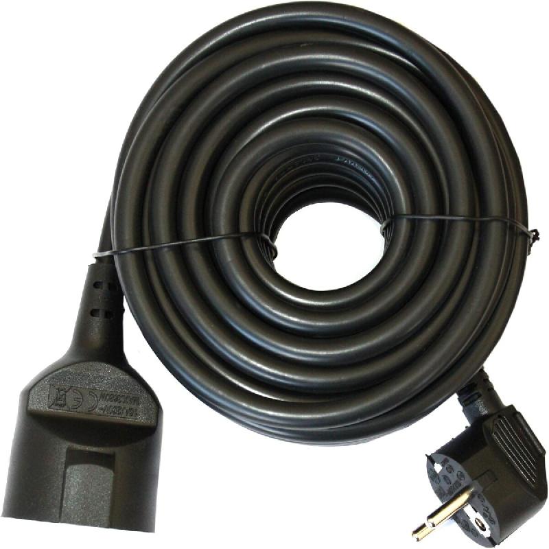 Silver Electronics Rallonge électrique 5 mètres, Noir, Sécurité enfants, Puissance max. 3.500W, 250V, 3 fils 1,5mm2, Mise à la terre - noir 9225_0