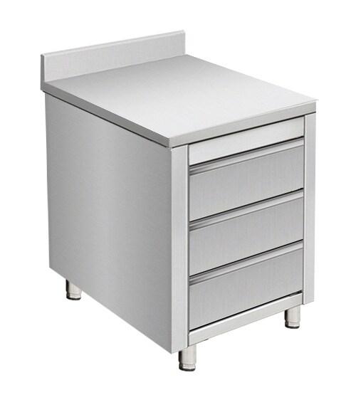 Skyrainbow Armoire de travail en acier inoxydable, avec rebord, 50 x 60 - argenté inox THSS3R56A_0