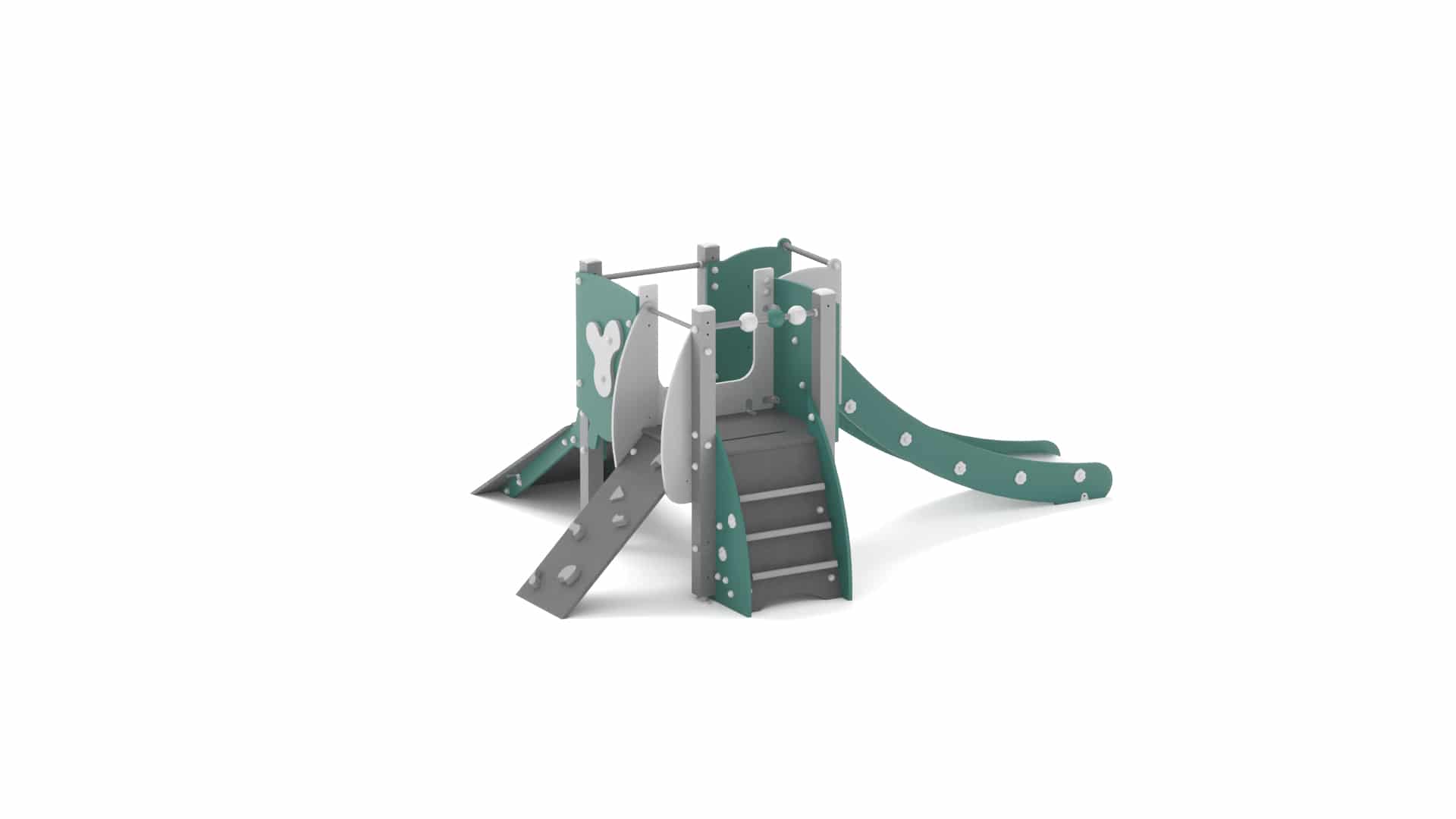 Structure multi-activités métallique chlorophylle - LD1BPMET3400 - Ludoparc - 1 tour pour enfants de 1,5 à 6 ans_0