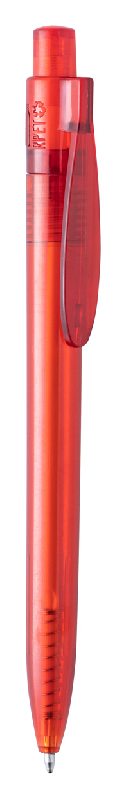 Stylo à bille transparent - plastique RPET - encre bleue - couleur rouge - 8g_0