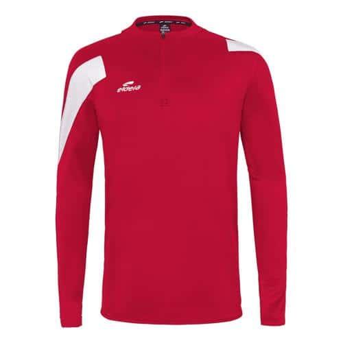 SWEAT 1/2 ZIP ACTION - ELDERA - ROUGE/BLANC