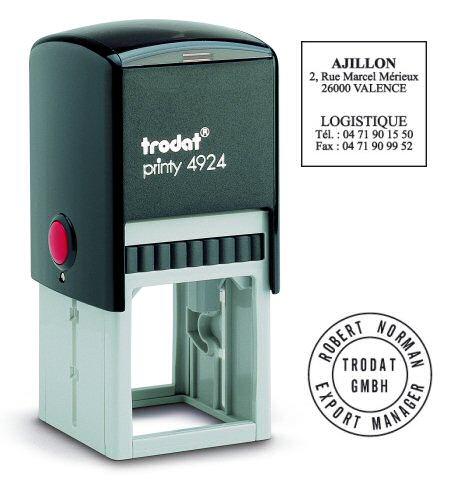 TAMPON TEXTE PERSONNALISABLE PRINTY 4924 TRODAT MONOCHROME 8 LIGNES - NOIR