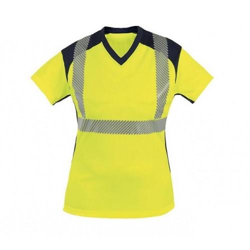 TEE-SHIRT FEMME - HAUTE VISIBILITÉ - JAUNE FLUO - L - BAHIA T2S