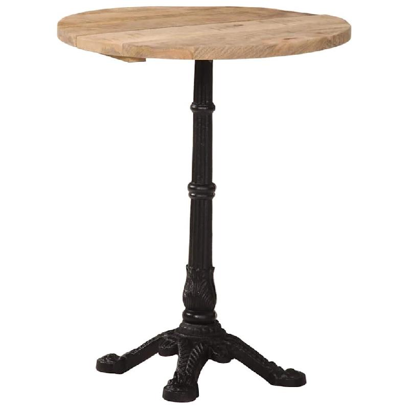 VidaXL Table de bistro Ø60x76 cm Bois de manguier brut Modèle Sirius Fixe Plus - 321087_0