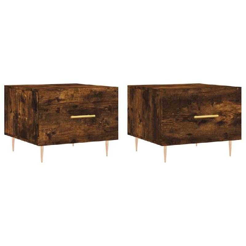 VidaXL Tables basses 2 pcs chêne fumé 50x50x40 cm bois d'ingénierie Modèle Aero Ligne Élite - 829375_0