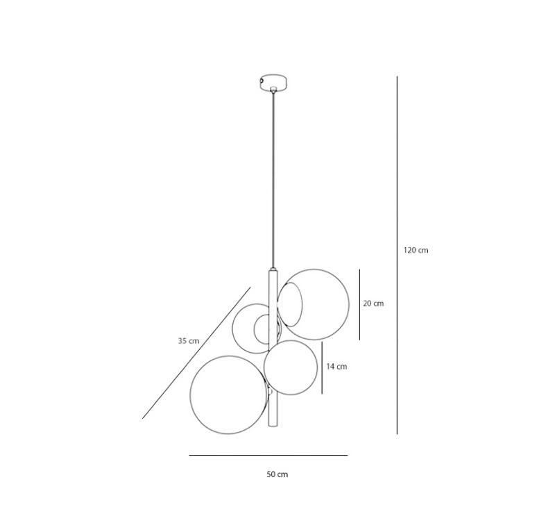 ALDEX SUSPENSION JOEL, BEIGE/BLANCHE, À 4 LAMPES