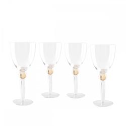 Aulica Verres à vin avec pied en diamant jaune - lot de 4 - jaune 761001_0